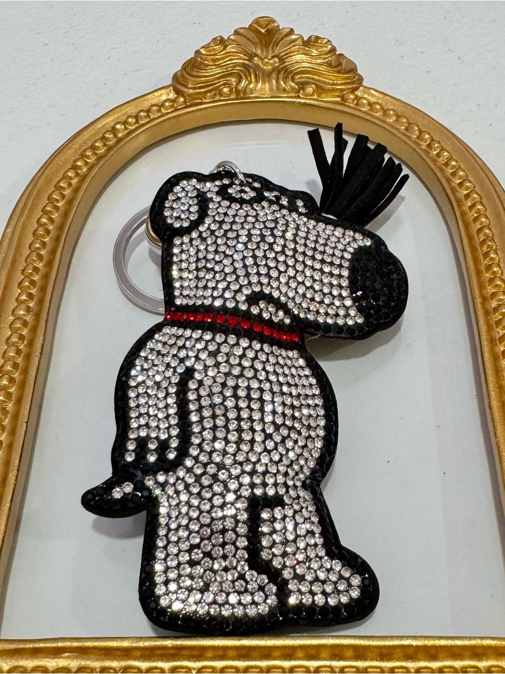 New Rhinestone Brian Griffin - Black, Silver & Red Keychain